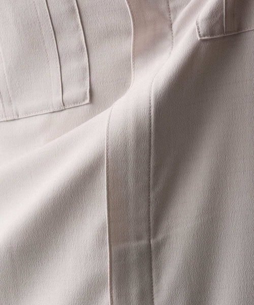 MK MICHEL KLEIN HOMME （エムケーミッシェルクランオム）の「【洗える】 リネンタッチミリタリー七分袖シャツ（シャツ/ブラウス・メンズ・カーキ/ライトグレー・46/48/51）」の21枚目の写真