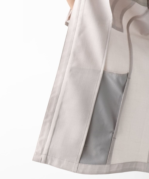 MK MICHEL KLEIN HOMME （エムケーミッシェルクランオム）の「【洗える】 リネンタッチミリタリー七分袖シャツ（シャツ/ブラウス・メンズ・カーキ/ライトグレー・46/48/51）」の3枚目の写真