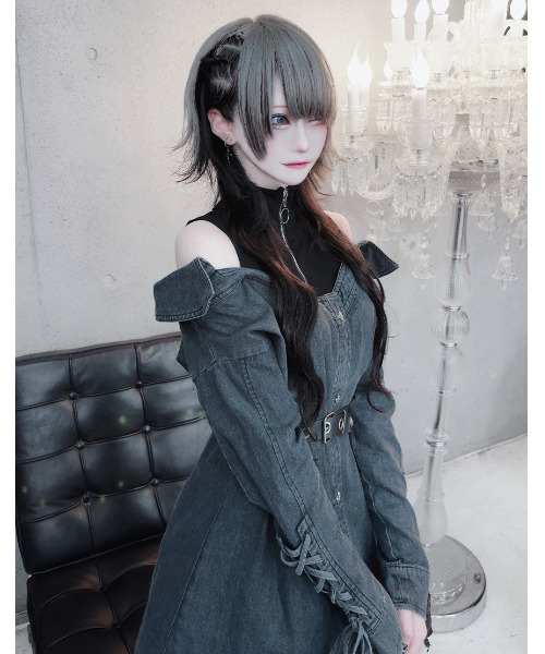 【ililil】オフショルダー デニムワンピース ililil（イルイルイル）の「『ililil/イルイルイル』【地雷