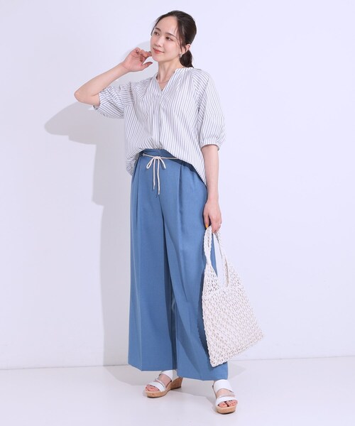 DRESKIP（ドレスキップ）の「【洗える/S-LL】洗濯後しわになりにくい 5分袖スキッパーブラウス（シャツ/ブラウス・レディース・チャコールグレー/グレー系その他/イエロー系その他/ブルー系その他4/ライトベージュ/ブラック系1/ホワイト系5/ブルー・01/04/03/02）」の19枚目の写真