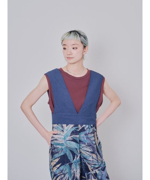 DOLLUPOOPS（ドールアップウップス）の「リーフプリントパンツ　オールインワン（つなぎ/オールインワン・レディース・ブラック/ベージュ・38）」の11枚目の写真