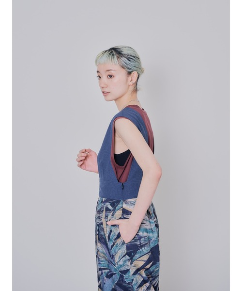 DOLLUPOOPS（ドールアップウップス）の「リーフプリントパンツ　オールインワン（つなぎ/オールインワン・レディース・ブラック/ベージュ・38）」の12枚目の写真