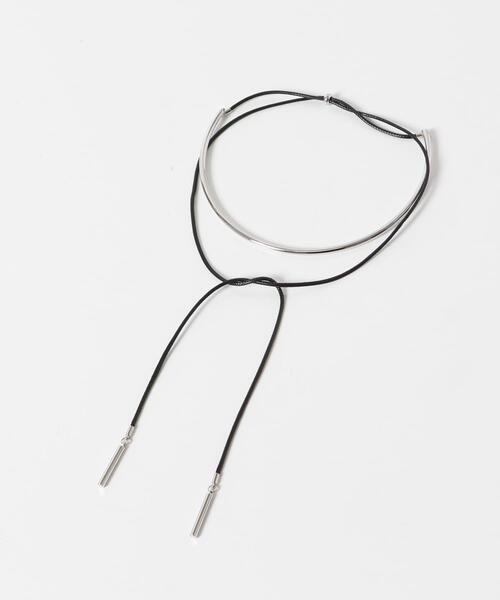 SMELLY（スメリー）の「メタルカーブスライドチョーカーネックレス（ネックレス・レディース・ブラック・-）」の2枚目の写真