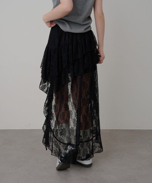 RAY CASSIN（レイカズン）の「イレヘムティアードレースSKT（スカート・レディース・ホワイト/ブラウン/ブラック・FREE）」の21枚目の写真