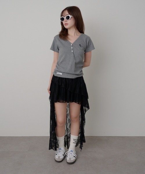 RAY CASSIN（レイカズン）の「イレヘムティアードレースSKT（スカート・レディース・ホワイト/ブラウン/ブラック・FREE）」の17枚目の写真