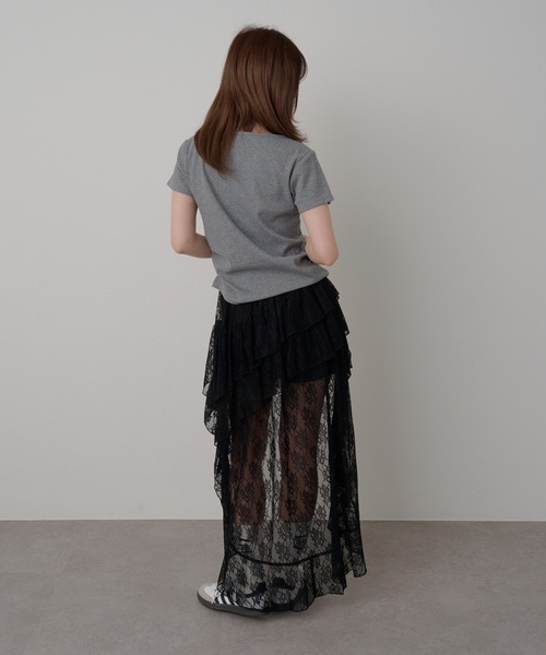 RAY CASSIN（レイカズン）の「イレヘムティアードレースSKT（スカート・レディース・ホワイト/ブラウン/ブラック・FREE）」の18枚目の写真