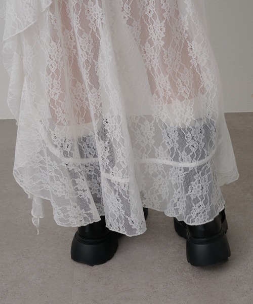 RAY CASSIN（レイカズン）の「イレヘムティアードレースSKT（スカート・レディース・ホワイト/ブラウン/ブラック・FREE）」の5枚目の写真