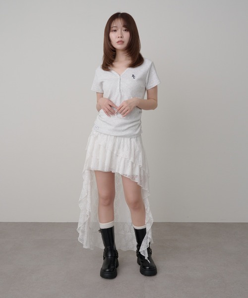 RAY CASSIN（レイカズン）の「イレヘムティアードレースSKT（スカート・レディース・ホワイト/ブラウン/ブラック・FREE）」の11枚目の写真