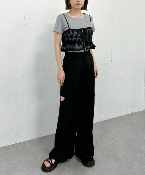 archives（アルシーヴ）の「レース刺繍ビスチェ（その他トップス・レディース・モカ/ブラック/オフホワイト・MEDIUM）」の19枚目の写真