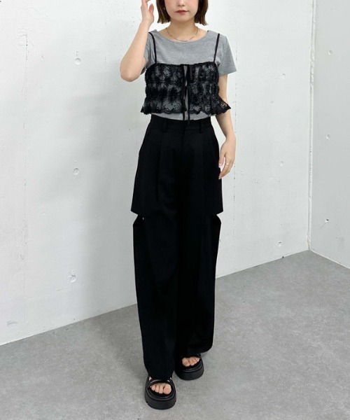 archives（アルシーヴ）の「レース刺繍ビスチェ（その他トップス・レディース・モカ/ブラック/オフホワイト・MEDIUM）」の18枚目の写真