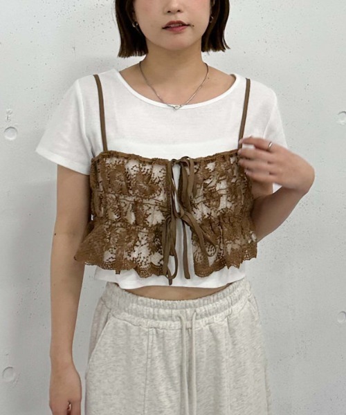 archives（アルシーヴ）の「レース刺繍ビスチェ（その他トップス・レディース・モカ/ブラック/オフホワイト・MEDIUM）」の15枚目の写真