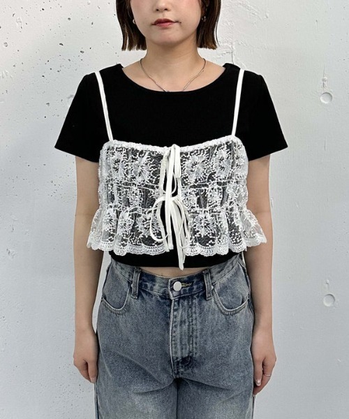 archives（アルシーヴ）の「レース刺繍ビスチェ（その他トップス・レディース・モカ/ブラック/オフホワイト・MEDIUM）」の8枚目の写真