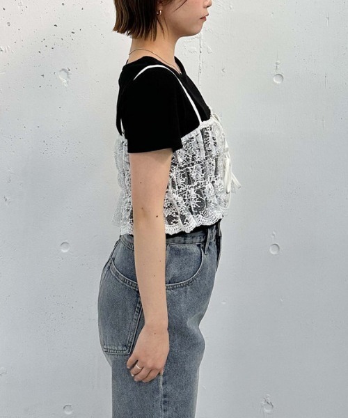 archives（アルシーヴ）の「レース刺繍ビスチェ（その他トップス・レディース・モカ/ブラック/オフホワイト・MEDIUM）」の7枚目の写真