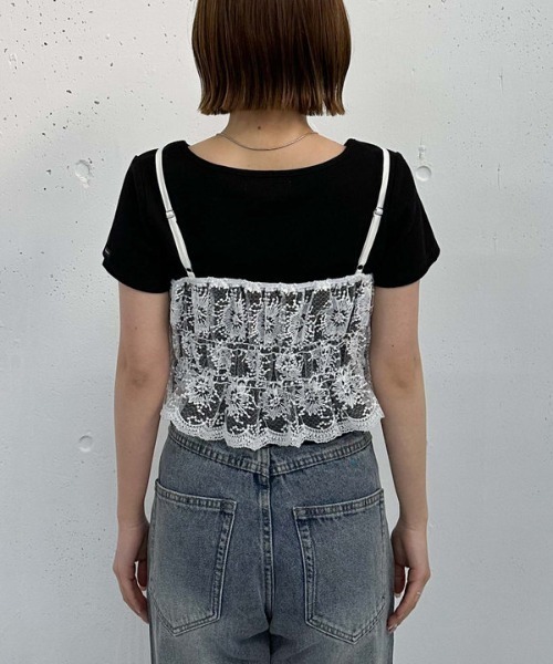 archives（アルシーヴ）の「レース刺繍ビスチェ（その他トップス・レディース・モカ/ブラック/オフホワイト・MEDIUM）」の6枚目の写真