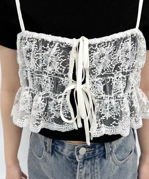 archives（アルシーヴ）の「レース刺繍ビスチェ（その他トップス・レディース・モカ/ブラック/オフホワイト・MEDIUM）」の5枚目の写真