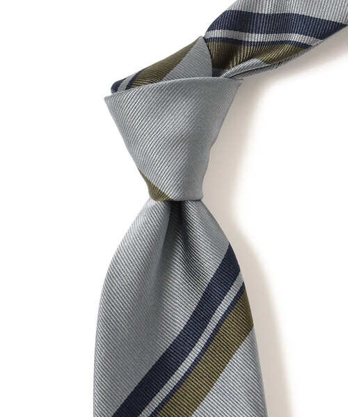 JOHN COMFORT（ジョンコンフォート）の「JOHN COMFORT / シルク ストライプ ネクタイ（ネクタイ・メンズ・グレー/ブラック・ONE SIZE）」の4枚目の写真
