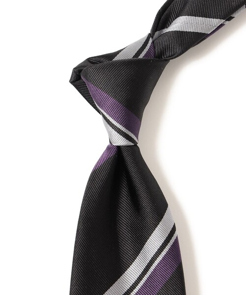 JOHN COMFORT（ジョンコンフォート）の「JOHN COMFORT / シルク ストライプ ネクタイ（ネクタイ・メンズ・グレー/ブラック・ONE SIZE）」の6枚目の写真