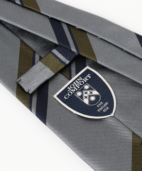JOHN COMFORT（ジョンコンフォート）の「JOHN COMFORT / シルク ストライプ ネクタイ（ネクタイ・メンズ・グレー/ブラック・ONE SIZE）」の9枚目の写真
