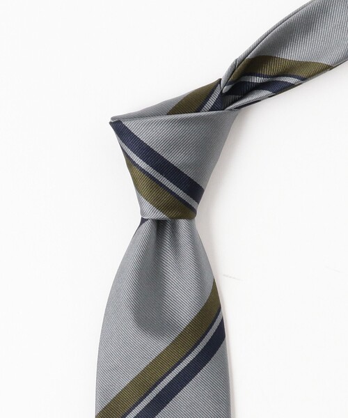 JOHN COMFORT（ジョンコンフォート）の「JOHN COMFORT / シルク ストライプ ネクタイ（ネクタイ・メンズ・グレー/ブラック・ONE SIZE）」の10枚目の写真