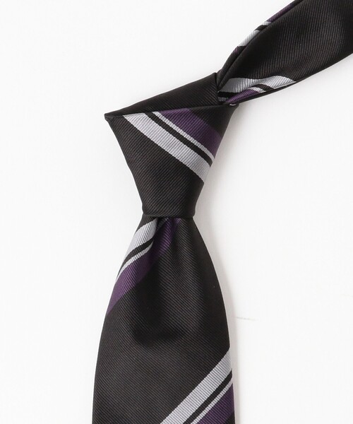 JOHN COMFORT（ジョンコンフォート）の「JOHN COMFORT / シルク ストライプ ネクタイ（ネクタイ・メンズ・グレー/ブラック・ONE SIZE）」の14枚目の写真