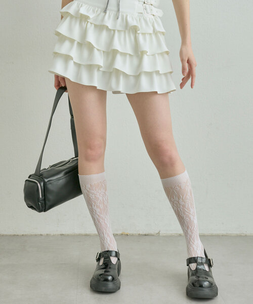 OLIVE des OLIVE（オリーブデオリーブ）の「レースソックス（ソックス/靴下・レディース・ホワイト/ブラック・FREE）」の8枚目の写真