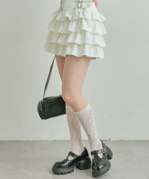 OLIVE des OLIVE（オリーブデオリーブ）の「レースソックス（ソックス/靴下・レディース・ホワイト/ブラック・FREE）」の7枚目の写真