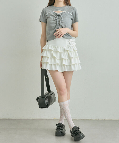 OLIVE des OLIVE（オリーブデオリーブ）の「レースソックス（ソックス/靴下・レディース・ホワイト/ブラック・FREE）」の6枚目の写真