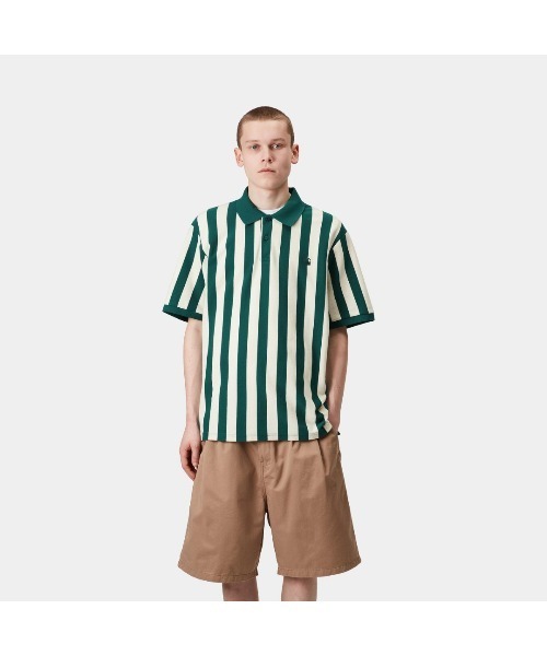 Carhartt WIP（カーハートダブリューアイピー）の「Carhartt WIP S/S BOYNTON POLO（カーハートワークインプログレス ショートスリーブ ボイントン ポロ）（ポロシャツ・メンズ・ネイビー系/グリーン系・X-LARGE/SMALL/MEDIUM/LARGE）」の2枚目の写真