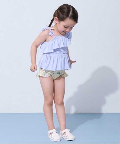 petit main（プティマイン）の「【SWIM】ワンショルダータンキニ（水着・キッズ・ラベンダー/オフホワイト/ピンク系その他・90cm/110cm/80ｃｍ/100cm/120cm/130cm）」の2枚目の写真