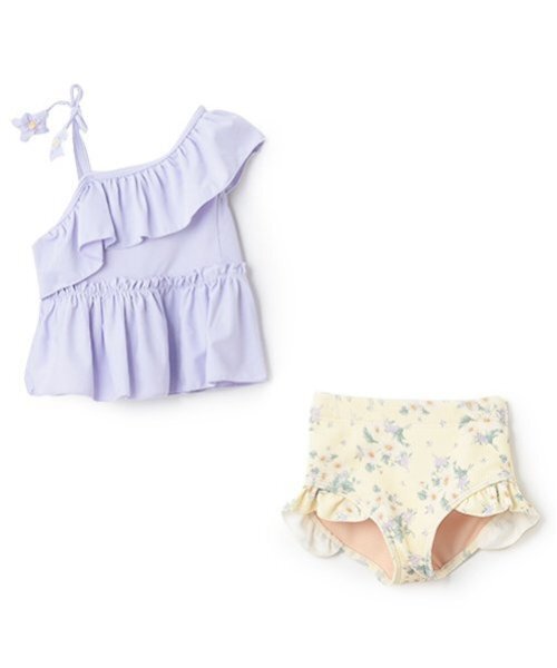 petit main（プティマイン）の「【SWIM】ワンショルダータンキニ（水着・キッズ・ラベンダー/オフホワイト/ピンク系その他・90cm/110cm/80ｃｍ/100cm/120cm/130cm）」の13枚目の写真