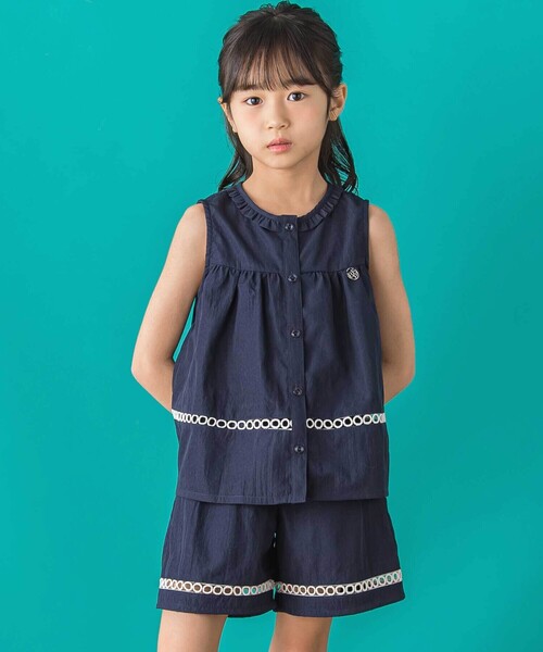 セール】【店舗限定】切り替えレースブラウス＋ショートパンツ 