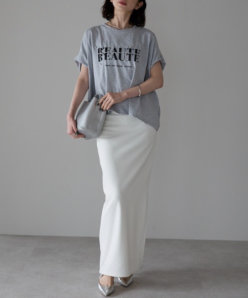 each(イーチ)の「スタッズロゴ半袖Tシャツ(Tシャツ/カットソー・レディース・グレー/ブラック/ホワイト・FREE)」の22枚目の写真