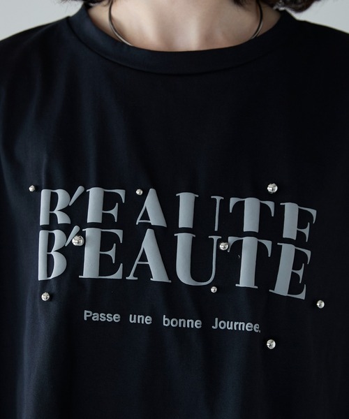 each(イーチ)の「スタッズロゴ半袖Tシャツ(Tシャツ/カットソー・レディース・グレー/ブラック/ホワイト・FREE)」の6枚目の写真
