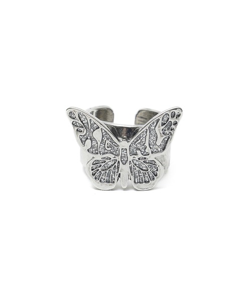 X-girl(エックスガール)の「RHINESTONE BUTTERFLY LOGO RING(リング・レディース・シルバー/ゴールド・ONE SIZE)」の5枚目の写真