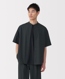 無印良品 | 紳士　風を通すスタンドカラー半袖シャツ(シャツ/ブラウス)