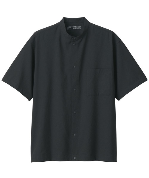 無印良品（ムジルシリョウヒン）の「紳士　風を通すスタンドカラー半袖シャツ（シャツ/ブラウス・メンズ・ブラック/ブラウン系/ダークネイビー・S/L/XL）」の9枚目の写真