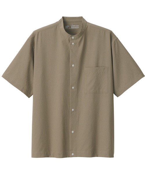 無印良品（ムジルシリョウヒン）の「紳士　風を通すスタンドカラー半袖シャツ（シャツ/ブラウス・メンズ・ブラック/ブラウン系/ダークネイビー・S/L/XL）」の16枚目の写真