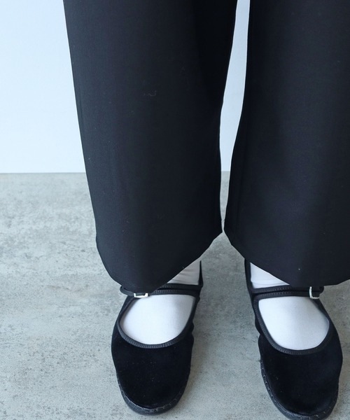 bulle de savon(ビュルデサボン)の「△2/60 ウール ギャバ タックパンツ(スラックス・レディース・ブラック・FREE)」の8枚目の写真