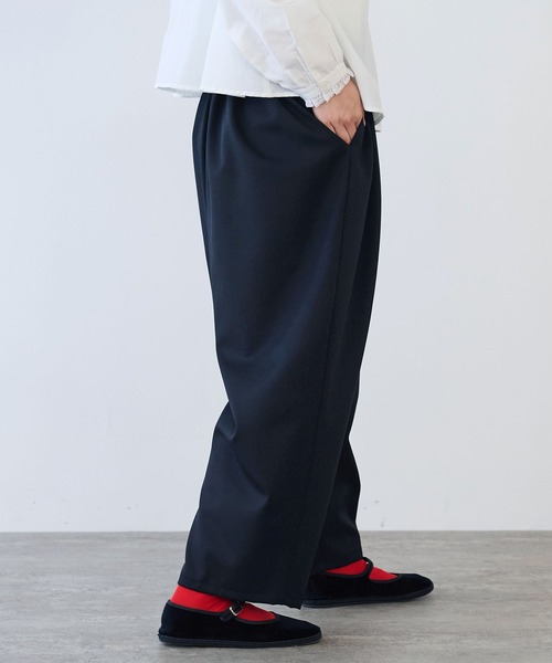 bulle de savon(ビュルデサボン)の「△2/60 ウール ギャバ タックパンツ(スラックス・レディース・ブラック・FREE)」の12枚目の写真