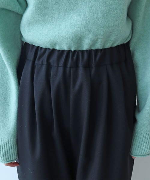 bulle de savon(ビュルデサボン)の「△2/60 ウール ギャバ タックパンツ(スラックス・レディース・ブラック・FREE)」の6枚目の写真