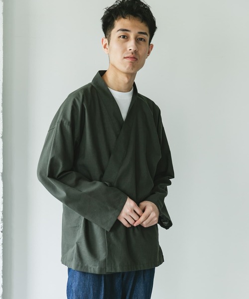 black denim tailored jacket 羽織 半纏 大人が憧れる。岡山産ジャガードデニム＆クロコダイルで制作した『黒