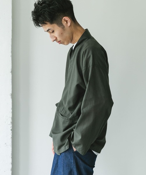 URBAN RESEARCH DOORS（アーバンリサーチドアーズ）の「『UR TECH 高機能リネン』半纏ジャケット（その他アウター・メンズ・グリーン/ブラック系その他・LARGE/X-LARGE）」の12枚目の写真