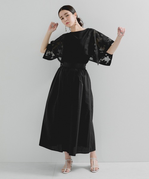 le cercle ADAM ET ROPE'（ルセルクルアダムエロペ）の「袖レースプルオーバー（Tシャツ/カットソー・レディース・ブラック/ホワイト・FREE）」の3枚目の写真