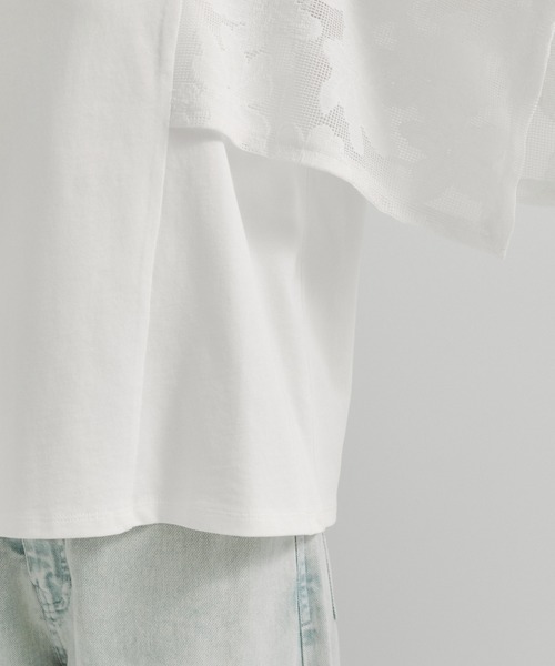 le cercle ADAM ET ROPE'（ルセルクルアダムエロペ）の「袖レースプルオーバー（Tシャツ/カットソー・レディース・ブラック/ホワイト・FREE）」の16枚目の写真