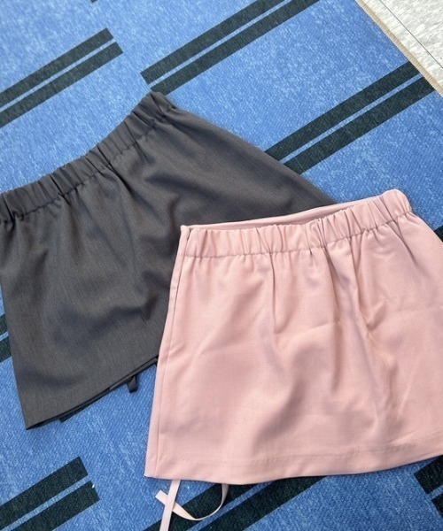 ipugo（イプゴ）の「ipugo/イプゴ リボンスリットミニ丈スカート（スカート・レディース・ピンク/チャコール・FREE）」の4枚目の写真