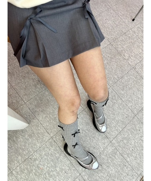 ipugo（イプゴ）の「ipugo/イプゴ リボンスリットミニ丈スカート（スカート・レディース・ピンク/チャコール・FREE）」の11枚目の写真