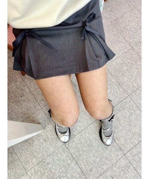 ipugo（イプゴ）の「ipugo/イプゴ リボンスリットミニ丈スカート（スカート・レディース・ピンク/チャコール・FREE）」の12枚目の写真