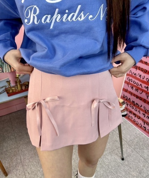 ipugo（イプゴ）の「ipugo/イプゴ リボンスリットミニ丈スカート（スカート・レディース・ピンク/チャコール・FREE）」の21枚目の写真
