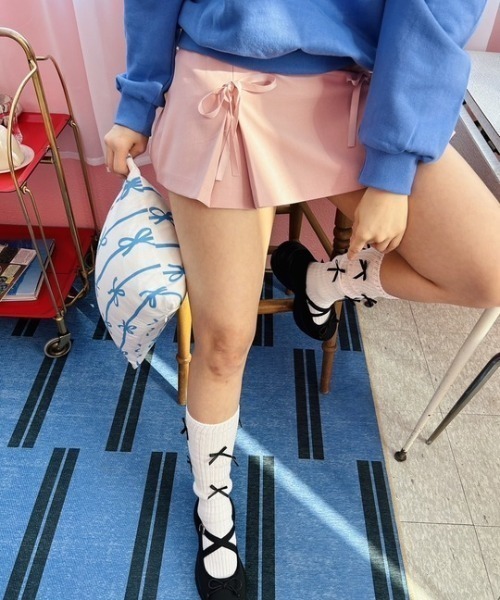 ipugo（イプゴ）の「ipugo/イプゴ リボンスリットミニ丈スカート（スカート・レディース・ピンク/チャコール・FREE）」の22枚目の写真