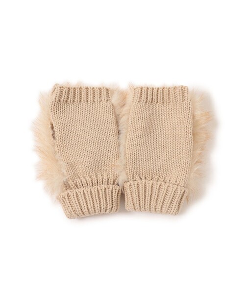 Ray BEAMS（レイビームス）の「フェイクファー グローブ（手袋・レディース・ベージュ/グレー・ONE SIZE）」の6枚目の写真